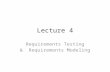 Lecture 4 Requirements Testing & Requirements Modeling.