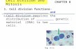 1. Cell division functions-___________,_____________ and ___________________ Cell division requires the distribution of _________ genetic material (DNA)