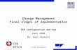 SAP AG CSU Chico Change Management1 Change Management Final Stages of Implementation ERP Configuration and Use Fall 1998 Dr. Gail Corbitt.