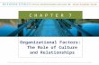 Organizational Factors: The Role of Culture and Relationships C H A P T E R 7.