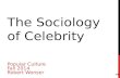 THE SOCIOLOGY OF CELEBRITY POPULAR CULTURE FALL 2014 ROBERT WONSER 1.