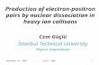 September 23, 2008 Erice 2008 1 Cem Güçlü İstanbul Technical University Physics Department Production of electron-positron pairs by nuclear dissociation.