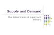 Supply and Demand The determinants of supply and demand.