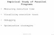 Supplementary Slides S.1 Empirical Study of Parallel Programs Measuring execution time Visualizing execution trace Debugging Optimization strategies.