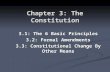 Chapter 3: The Constitution 3.1: The 6 Basic Principles 3.2: Formal Amendments 3.3: Constitutional Change By Other Means.