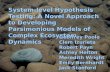 System-level Hypothesis Testing: A Novel Approach to Developing Parsimonious Models of Complex Ecosystem Dynamics Geoffrey Poole Clem Izurieta Robert Payn.