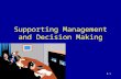 9-1 Supporting Management and Decision Making 9-2 The Managers and Decision Making The Manager’s job Manager decisions and computerized support Modeling.
