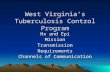 West Virginia’s Tuberculosis Control Program Hx and Epi MissionTransmissionRequirements Channels of Communication.
