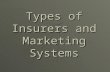 Types of Insurers and Marketing Systems. Types of Private Insurers Stock Insurers Mutual Insurers Reciprocal Exchange Lloyd's Associations Blue Cross.