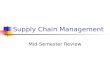 Supply Chain Management Mid-Semester Review. Review Definition of supply chain Decision phases of supply chain Strategic, planning & operational Supply.