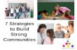 7 Strategies to Build Strong Communities. Provide Information Raise public awareness Display Strong Communities Raise Strong Kids posters Hand out Strong.