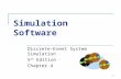 Simulation Software Discrete-Event System Simulation 5 th Edition Chapter 4 1.