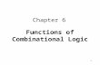 1 Chapter 6 Functions of Combinational Logic. 2 Figure 6--1 Logic symbol for a half-adder Adder.