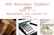 HSC Business Studies 2009 Topic 2 -3 Management and Sources of Funds.