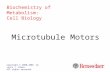 Microtubule Motors Copyright © 2000-2006 by Joyce J. Diwan. All rights reserved. Biochemistry of Metabolism: Cell Biology.