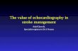 The value of echocardiography in stroke management Asjid Qureshi, Specialist registrar to Dr S Nussey.