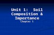 Unit 1: Soil Composition & Importance Chapter 1. Objectives Reasons to study soils Reasons to study soils Definitions of soil Definitions of soil Parent.