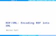 Master Informatique 1 Semantic Technologies Part 3RDF/XML: Encoding RDF into XML Werner Nutt.