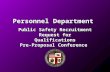 Personnel Department Public Safety Recruitment Request for Qualifications Pre-Proposal Conference.