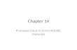 Chapter 14 Processes Used to Form Metallic Materials.