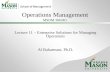 Operations Management MSOM 306.001 Lecture 11 – Enterprise Solutions for Managing Operations Al Baharmast, Ph.D.