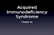 Acquired Immunodeficiency Syndrome Chapter 44. HIV and AIDS HIV infection usually leads to Immunosuppression Subsequent susceptibility to opportunistic.