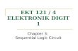 Chapter 3: Sequential Logic Circuit EKT 121 / 4 ELEKTRONIK DIGIT 1.