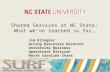 Shared Services at NC State: What we’ve learned so far… Jim Klingler Acting Executive Director University Business Operations Division North Carolina State.