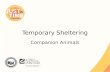 Temporary Sheltering Companion Animals. Natural Disasters ●People evacuating with their pets – Evacuation facilities do not allow pets – Pet owners may.