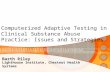 Computerized Adaptive Testing in Clinical Substance Abuse Practice: Issues and Strategies Barth Riley Lighthouse Institute, Chestnut Health Systems.