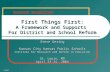 ©IRRE First Things First : A Framework and Supports For District and School Reform Steve Gering Kansas City Kansas Public Schools Institute for Research.
