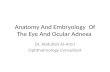 Anatomy And Embryology Of The Eye And Ocular Adnexa Dr. Abdullah Al-Amri Ophthalmology Consultant.