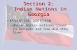 Section 2: Indian Nations in Georgia ESSENTIAL QUESTION –Which Indian nations lived in Georgia and how did they live?
