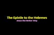 The Epistle to the Hebrews Jesus the Better Way. Hebrews in the New Testament Gospel (4) Matthew Mark Luke John History (1) Acts Epistle (21) Paul (13)