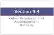Other Paradoxes and Apportionment Methods Section 9.4.
