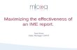 Maximizing the effectiveness of an IME report. Sue Drew State Manager SA/NT.