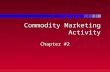 Commodity Marketing Activity Chapter #2. Supply and Demand n Supply: quantity of a commodity the producers are willing to provide at a given price n If.
