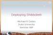 Deploying Shibboleth Michael R Gettes Duke University Seminar 08P.