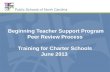 Beginning Teacher Support Program Peer Review Process Training for Charter Schools June 2013.