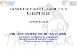 INSTRUMENTAL ANALYSIS CHEM 4811 CHAPTER 8 DR. AUGUSTINE OFORI AGYEMAN Assistant professor of chemistry Department of natural sciences Clayton state university.
