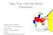 Slip, Trip, Fall and Strain Prevention Name: Mary Freeman Job Title: Loss Prevention Consultant Phone: 214-689-8243 E-mail: mfreeman@texasmutual.com.