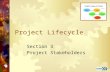 Project Lifecycle Section 3 Project Stakeholders.