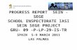 PROGRESS REPORT SEIN - SEGE SCHOOL INSPECTORATE IASI SEIN SEGE PROJECT GRU- 09 -P-LP-29-IS-TR SPAIN 5-9 MARCH 2011 LAS PALMAS.