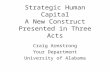 Strategic Human Capital A New Construct Presented in Three Acts Craig Armstrong Your Department University of Alabama.