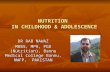 NUTRITION IN CHILDHOOD & ADOLESCENCE DR RAB NAWAZ MBBS, MPH, PGD (Nutrition), Bannu Medical College Bannu, NWFP, PAKISTAN