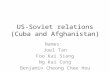 US-Soviet relations (Cuba and Afghanistan) Names: Joel Tan Foo Kai Siang Ng Kai Cong Benjamin Cheong Chee Hou.