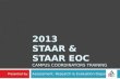 2013 STAAR & STAAR EOC CAMPUS COORDINATORS TRAINING Assessment, Research & Evaluation Department Presented by: