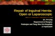 Repair of Inguinal Hernia: Open or Laparoscopic Dr. YH Ling Department of Surgery Ruttonjee and Tang Shiu Kin Hospitals 17 April 2004.
