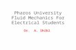 Pharos University Fluid Mechanics For Electrical Students Dr. A. Shibl.