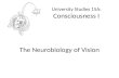 University Studies 15A: Consciousness I The Neurobiology of Vision.